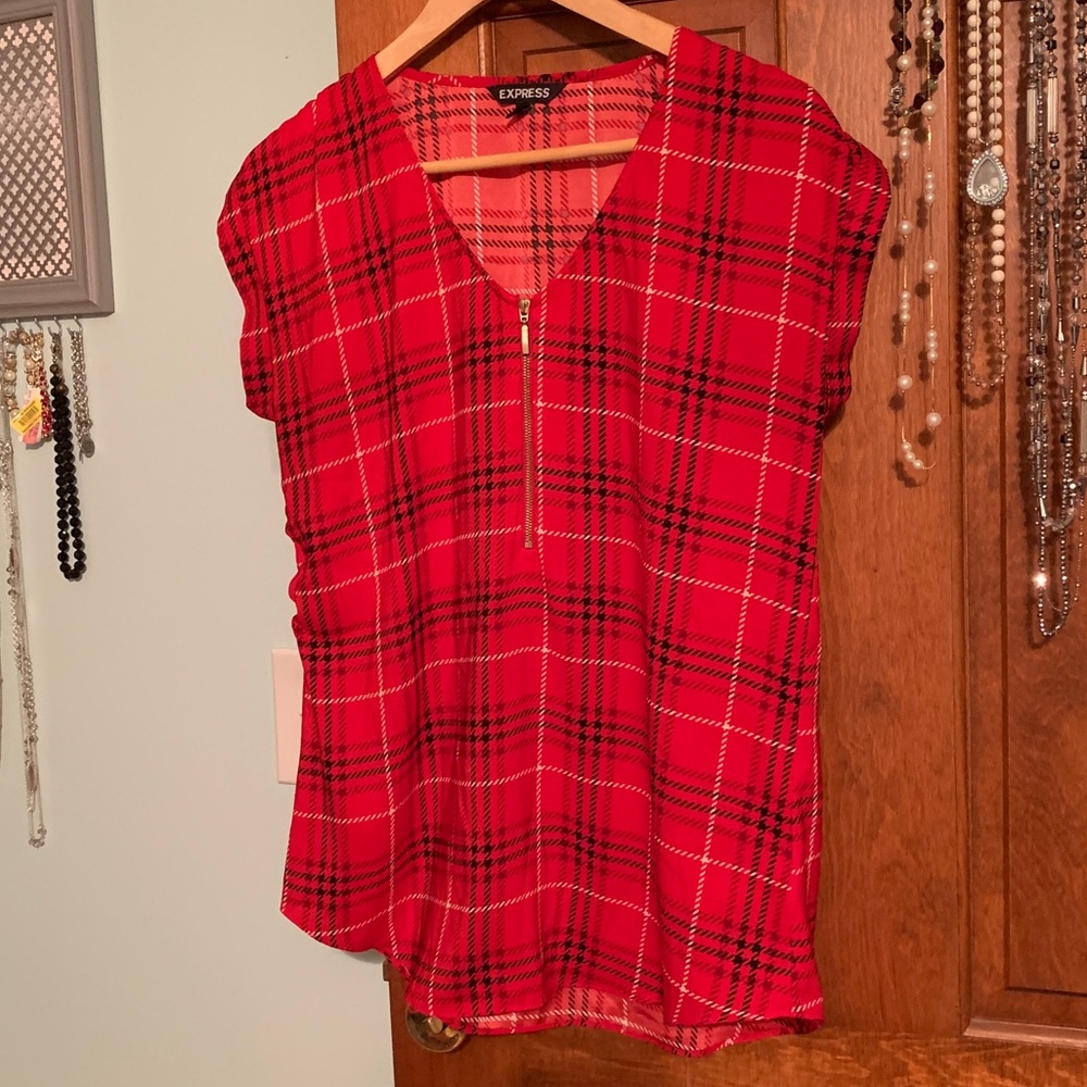 Express Plaid Blouse